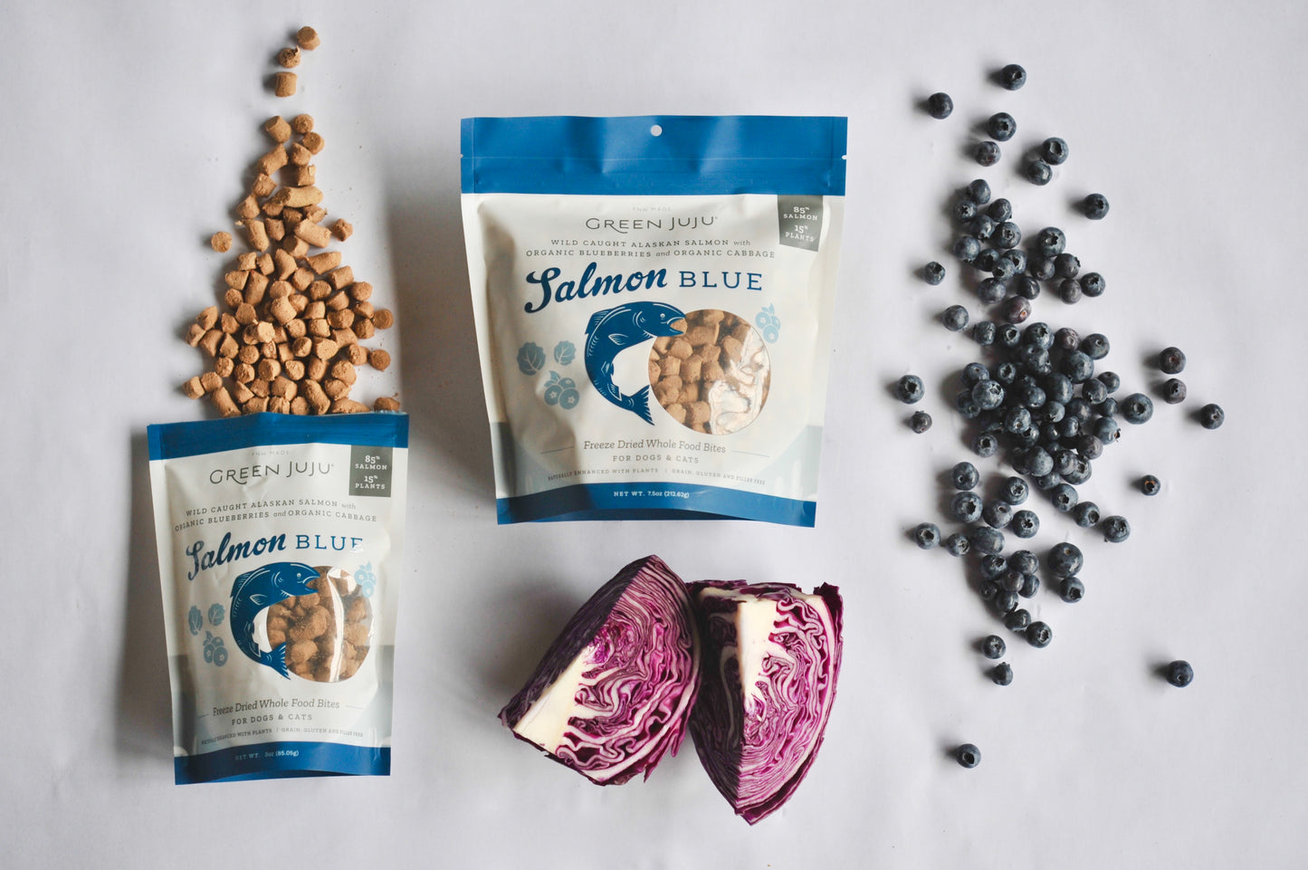 Green Juju Whole Food Bites Freeze Dried Toppers - Salmon Blue (2 Sizes)