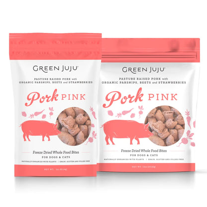 Green Juju Whole Food Bites Freeze Dried Toppers - Pork Pink (2 Sizes)