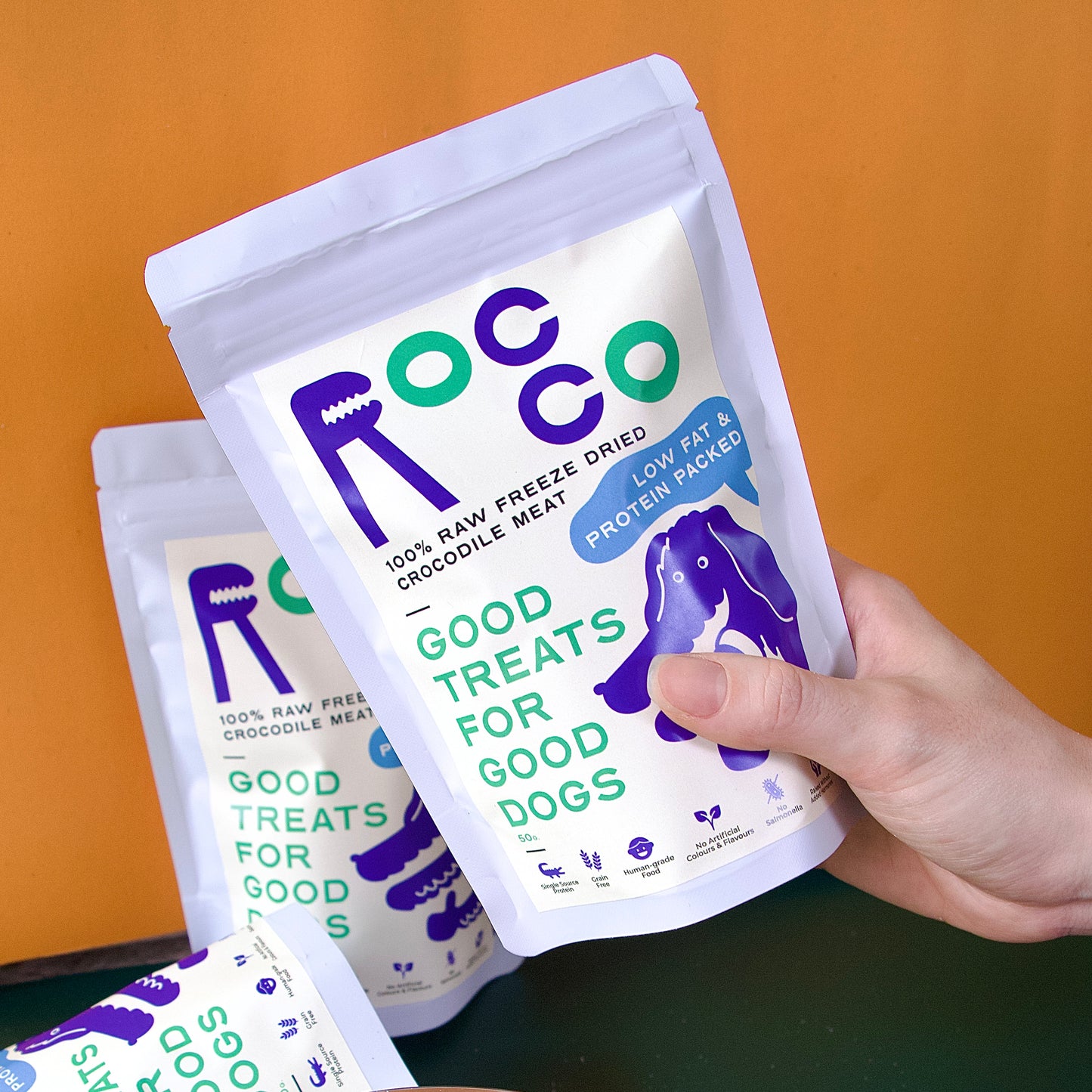 Rocco 100% Raw Freeze Dried Crocodile Meat Dog Treats 50g