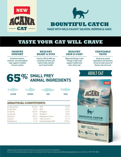ACANA CLASSICS Freeze-Dried Coated Bountiful Catch Cat Dry Food (340g/1.8kg/4.5kg)