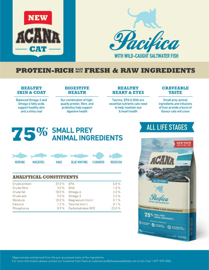 ACANA REGIONALS Freeze-Dried Infused Pacifica Cat Dry Food (340g/1.8kg/4.5kg)