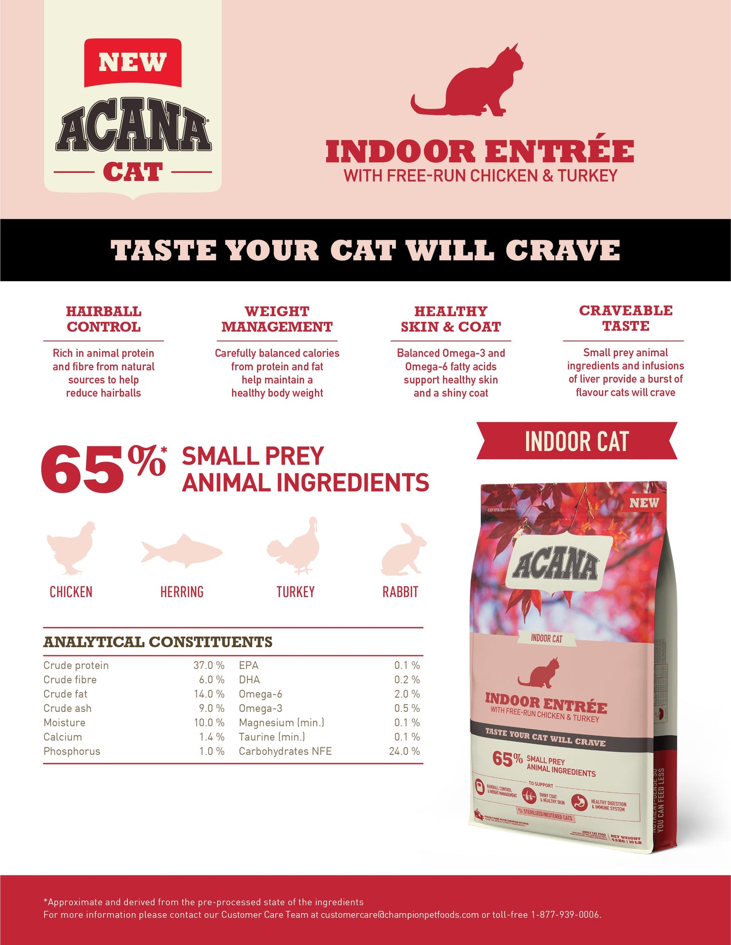 ACANA CLASSICS Freeze-Dried Coated Indoor Entree Cat Dry Food (340g/1.8kg/4.5kg)