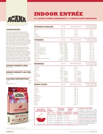 ACANA CLASSICS Freeze-Dried Coated Indoor Entree Cat Dry Food (340g/1.8kg/4.5kg)
