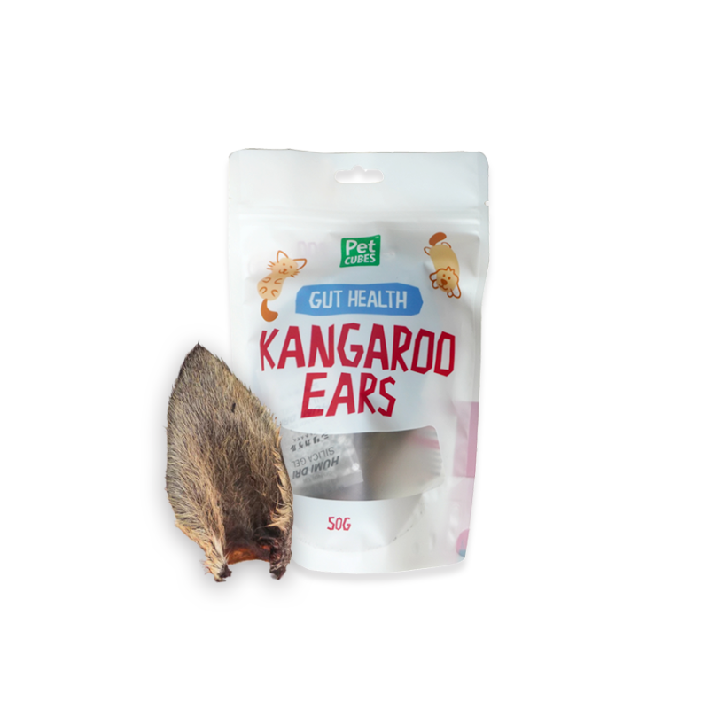 PetCubes Natural Air-Dried Dog & Cat Treats - Kangaroo Ears 50g