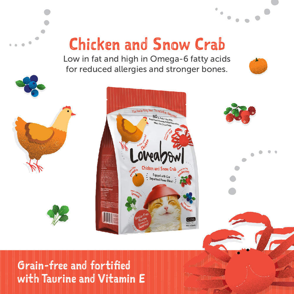 Loveabowl Chicken & Snow Crab Cat Dry Food (3 Sizes)