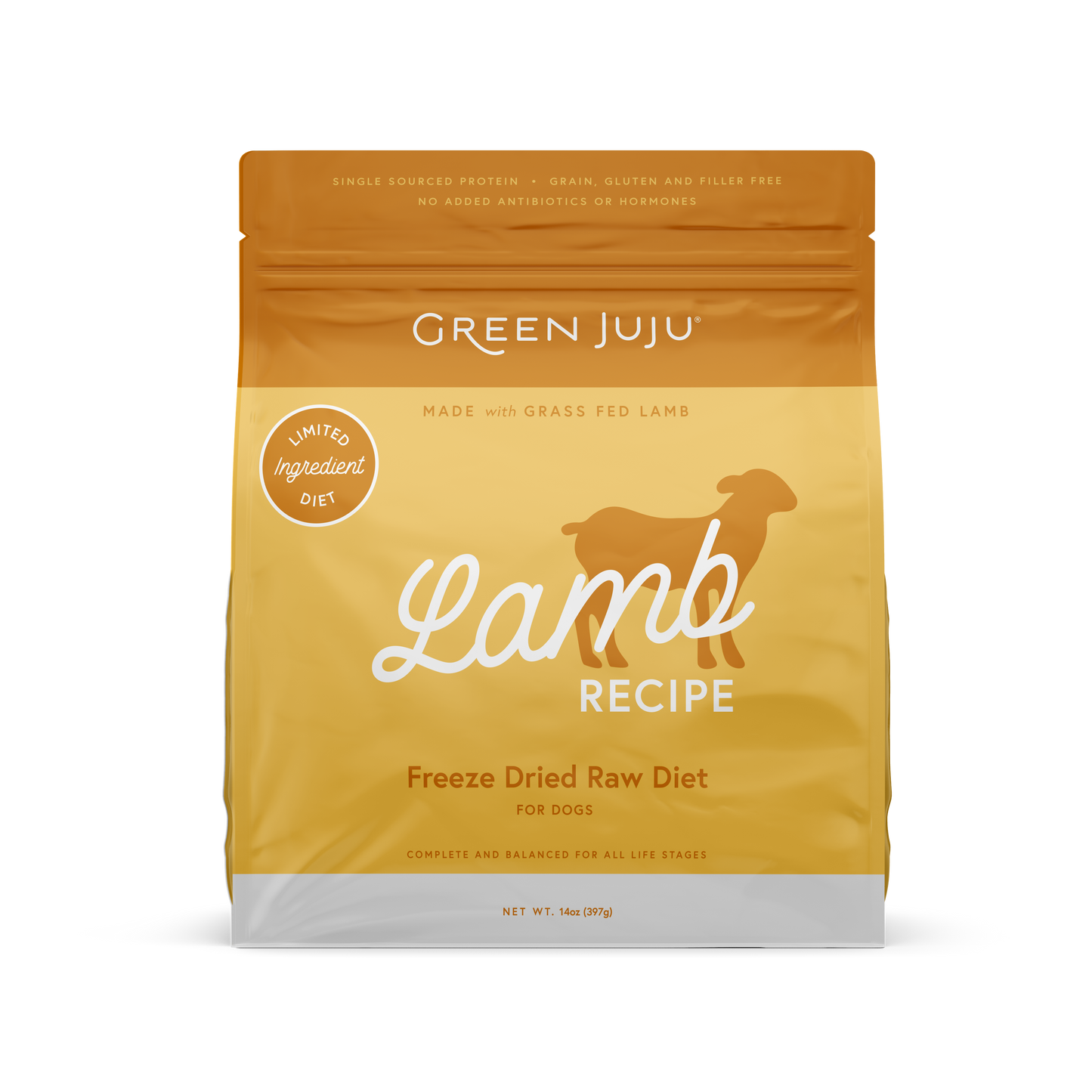 Green Juju Freeze Dried Raw Dog Food 14oz - Lamb Recipe