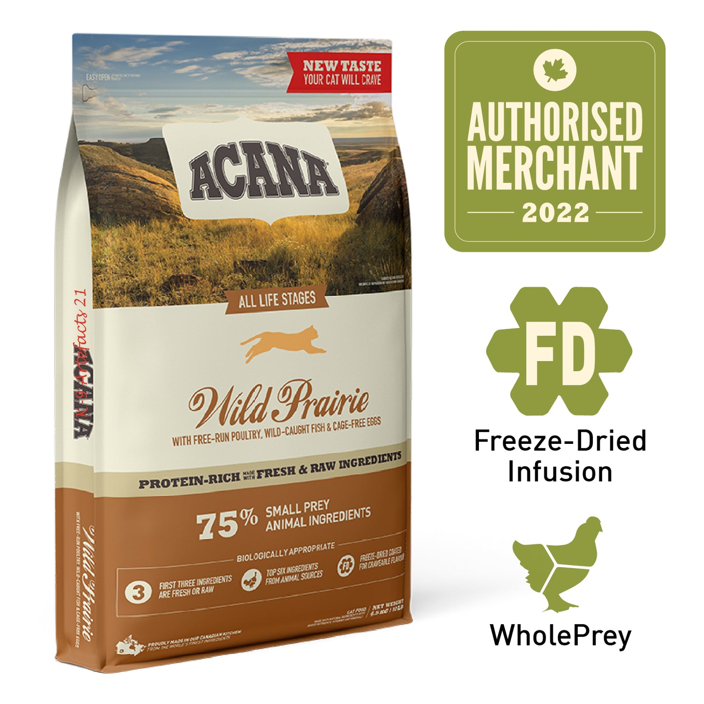 ACANA REGIONALS Freeze-Dried Infused Wild Prairie Cat Dry Food (340g/1.8kg/4.5kg)
