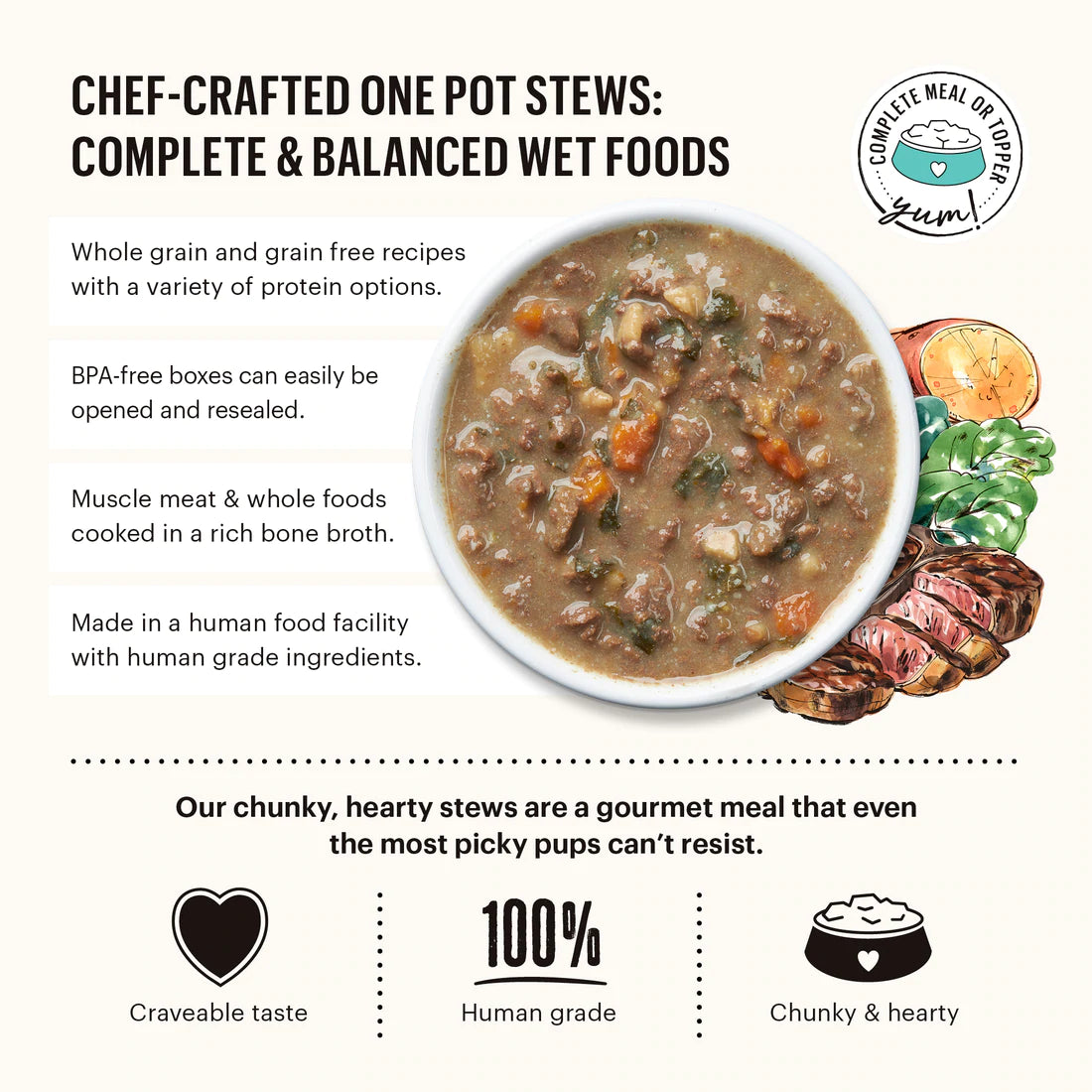 The Honest Kitchen One Pot Stew Braised Beef & Lamb Stew with Green Beans & Sweet Potatoes - 10.5 oz