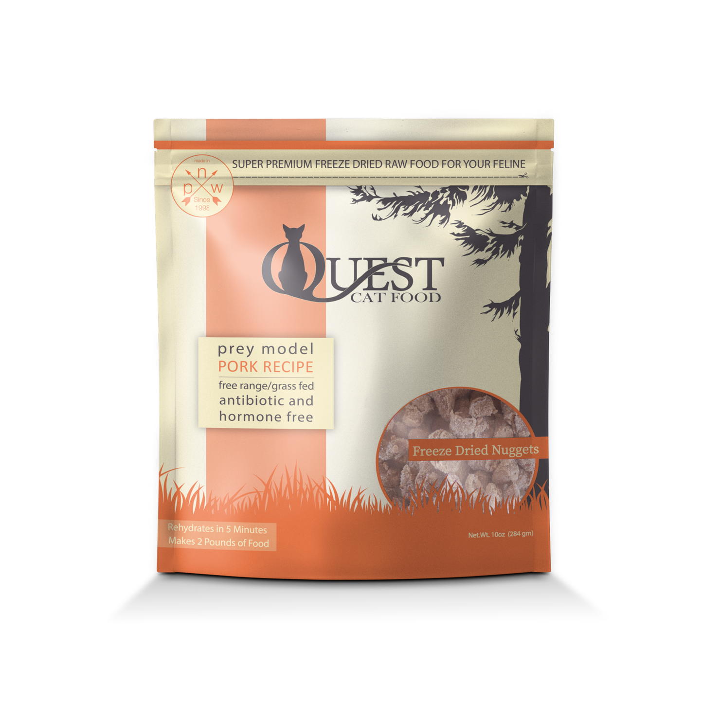 Quest Prey Model Cat Food Freeze Dried Pork Bite Size Nuggets 10oz