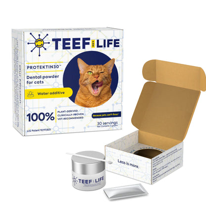TEEF for Life - Protektin30™  Dental Kit: Powder water additive for cats (Refillable)
