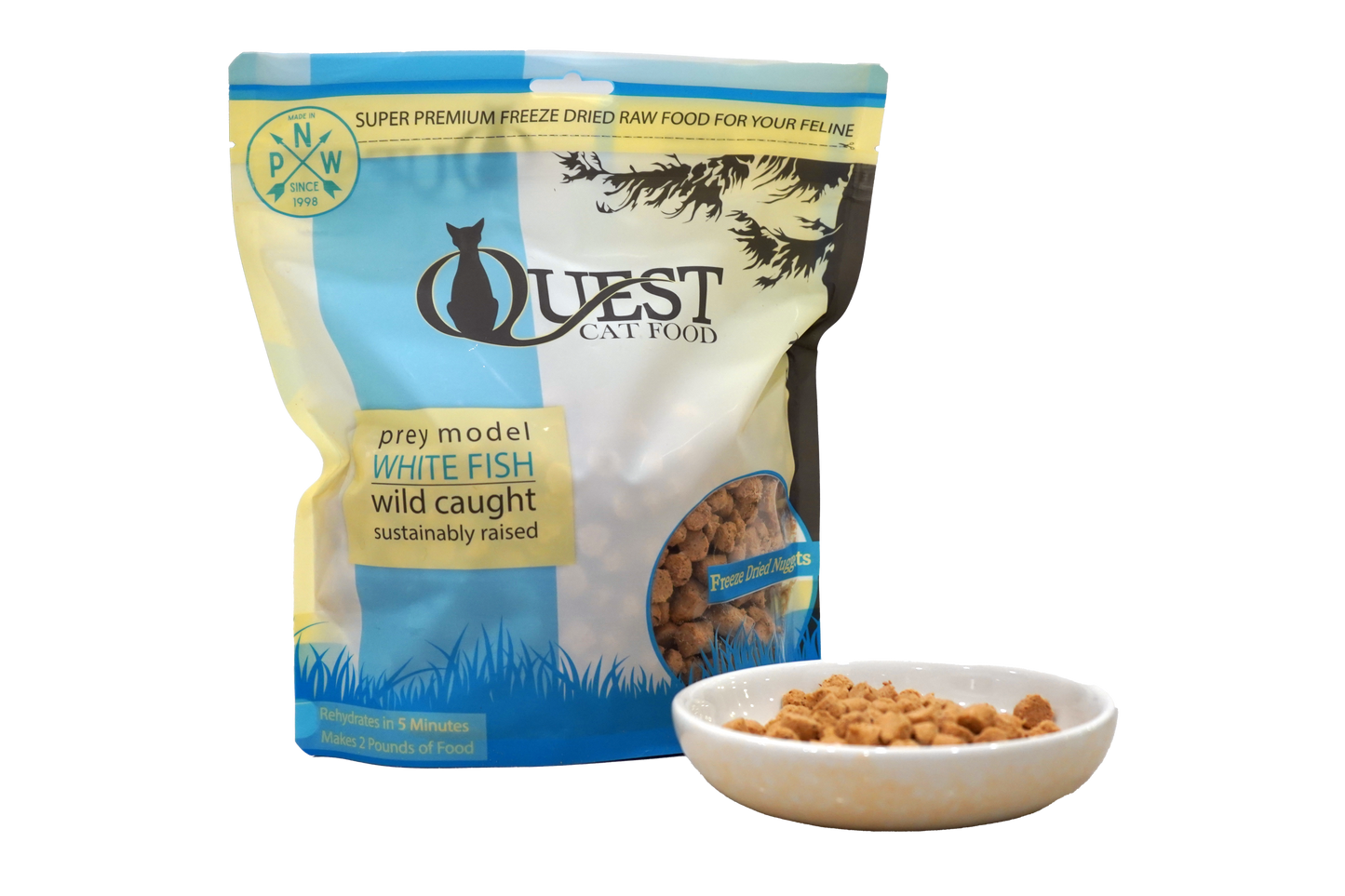 Quest Prey Model Cat Food Freeze Dried White Fish Bite Size