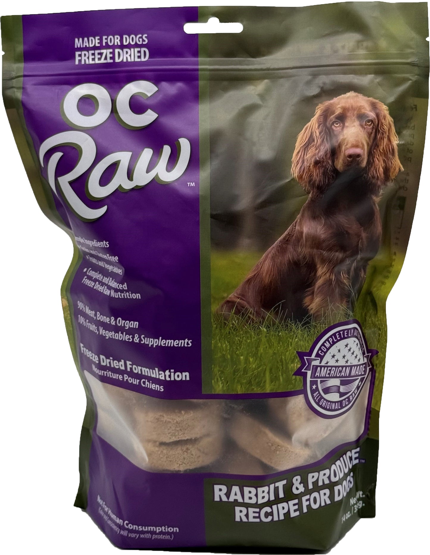 OC Raw Dog Freeze Dried Raw For Dogs - Rabbit & Produce Sliders 14oz