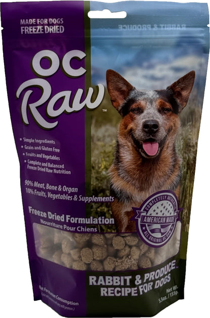 OC Raw Freeze Dried Raw For Dogs - Rabbit & Produce Meaty Rox 5.5oz