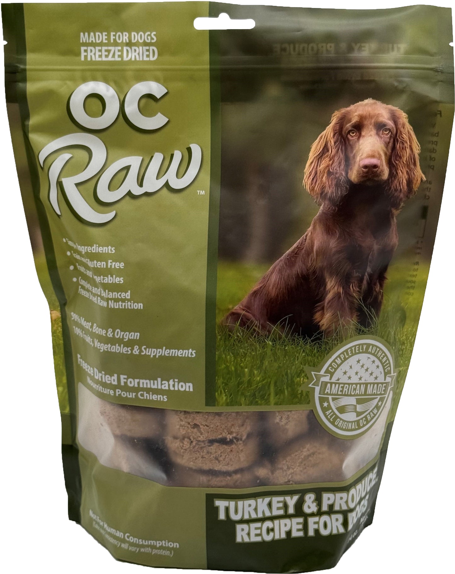 OC Raw Dog Freeze Dried Raw For Dogs - Turkey & Produce Sliders 14oz