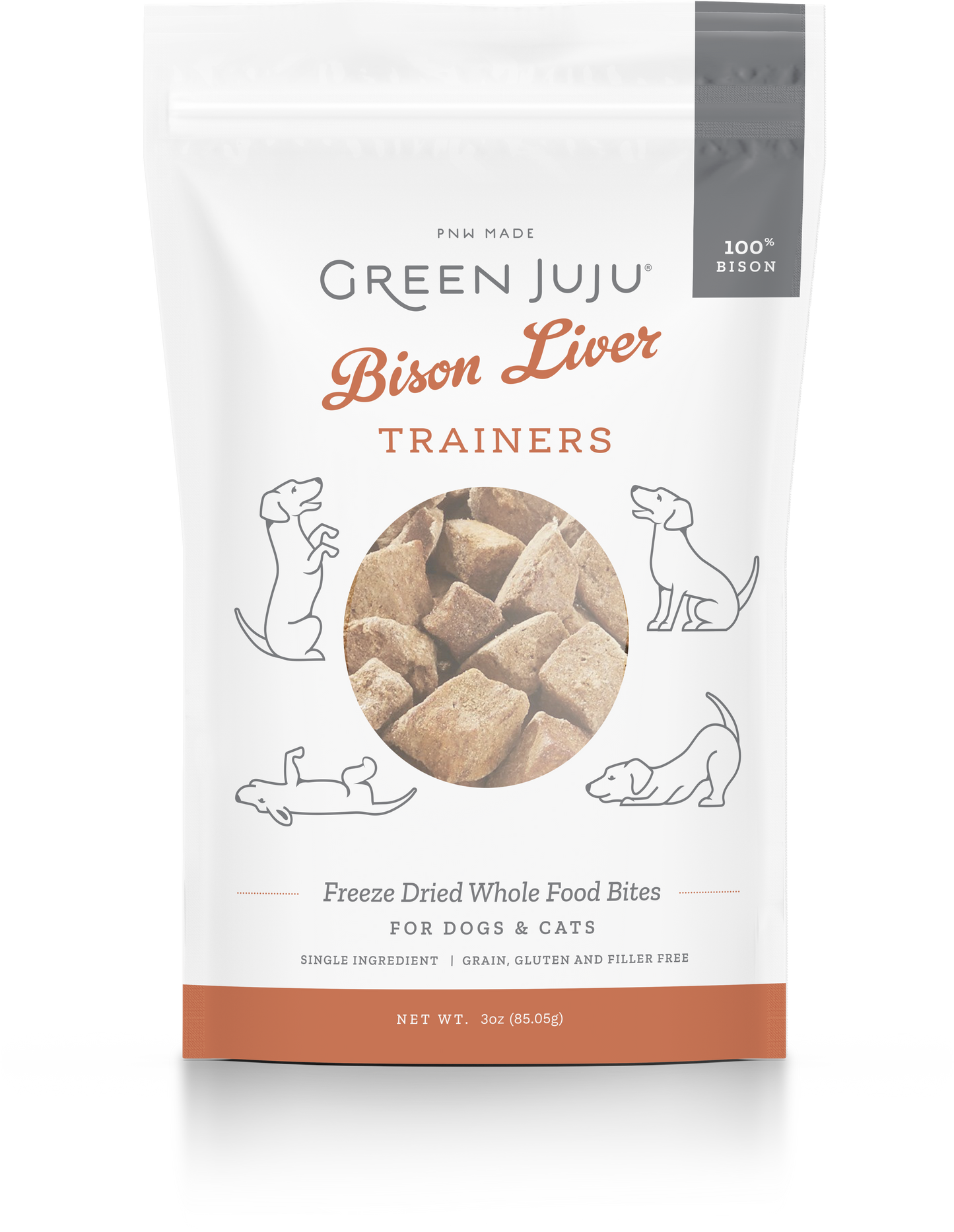 Green Juju Bison Liver Freeze Dried Training Treat 3oz