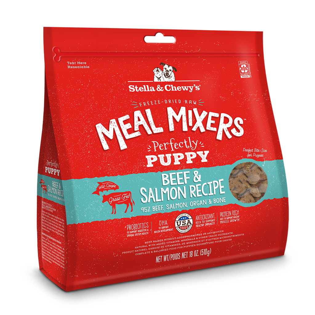 Stella and Chewy's Freeze Dried Perfectly Puppy Beef & Salmon Meal Mixers Dog Topper 18oz