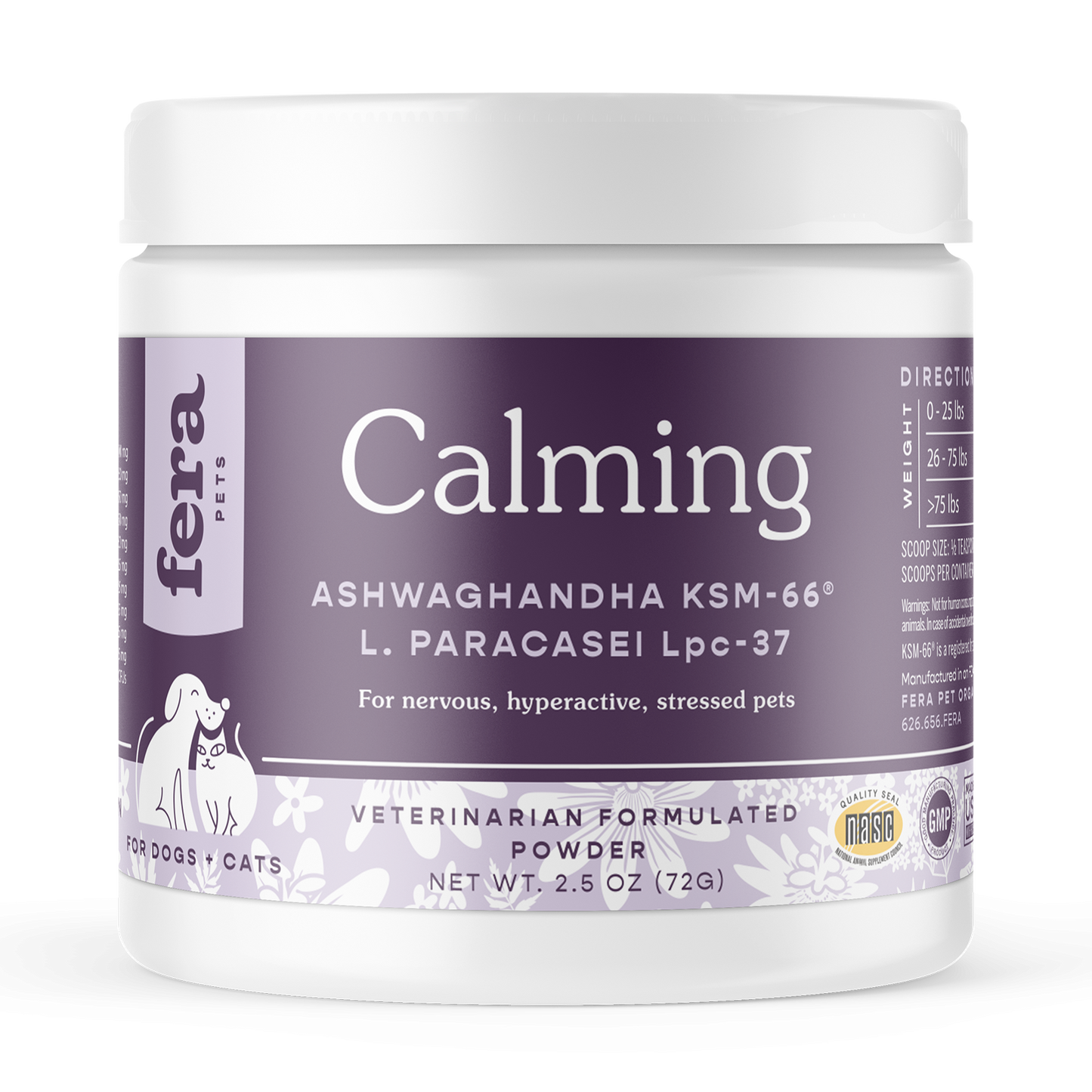 Fera Pets Calming Support Supplement Powder For Dogs & Cats 2.5oz