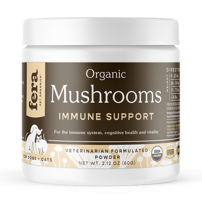 Fera Pets Organic Mushroom Immune Support Supplement For Dogs & Cats (120 servings, powder) 2.12oz