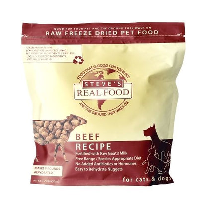 Steve's Real Food Original Freeze Dried Beef Nuggets for Dogs & Cats 20oz