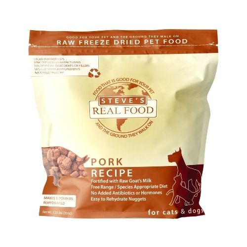 Steve's Real Food Original Freeze Dried Pork Nuggets for Dogs & Cats 20oz