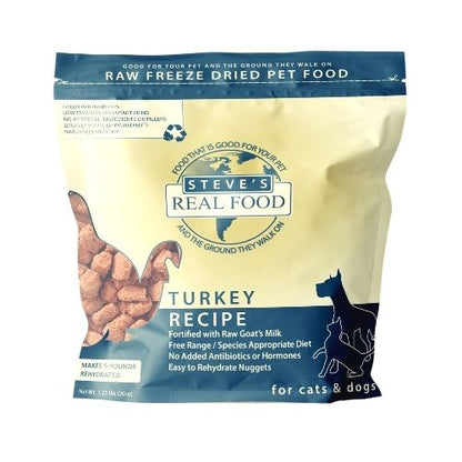 Steve's Real Food Original Freeze Dried Turkey Nuggets for Dogs & Cats 20oz