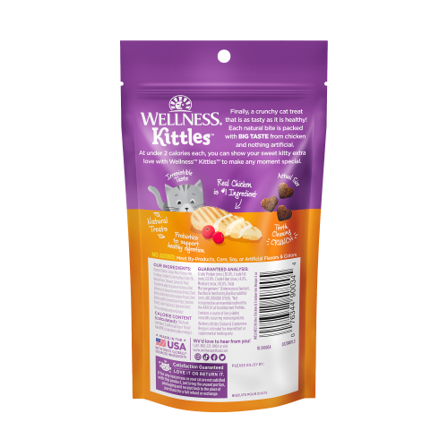 Wellness Kittles Chicken & Cranberries Cat Treat 2oz