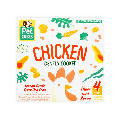 PetCubes Gently Cooked Dog Food - Chicken (2 Sizes)