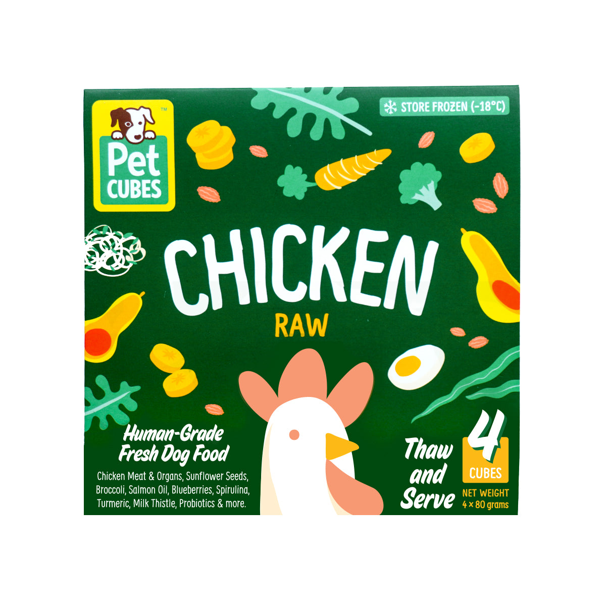 PetCubes Raw Dog Food - Chicken (2 Sizes)