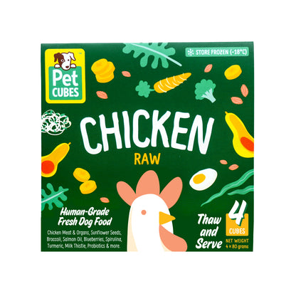 PetCubes Raw Dog Food - Chicken (2 Sizes)