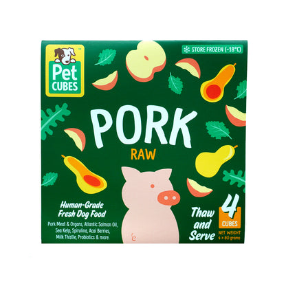 PetCubes Raw Dog Food - Pork (2 Sizes)