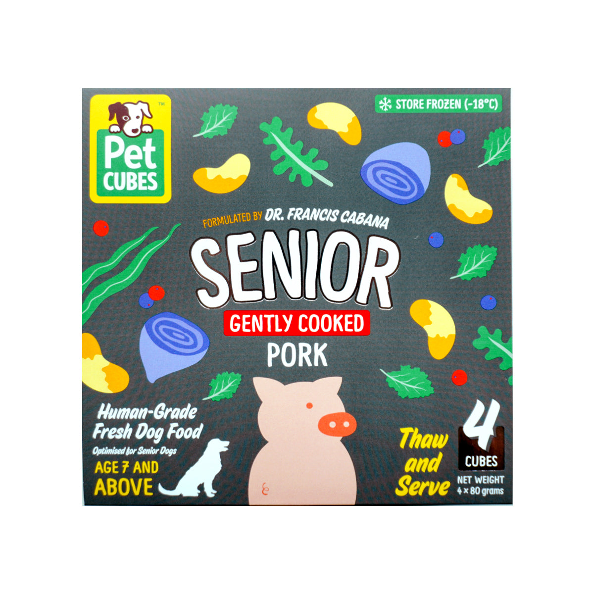 PetCubes Gently Cooked Senior Dog Food - Pork (2 Sizes)
