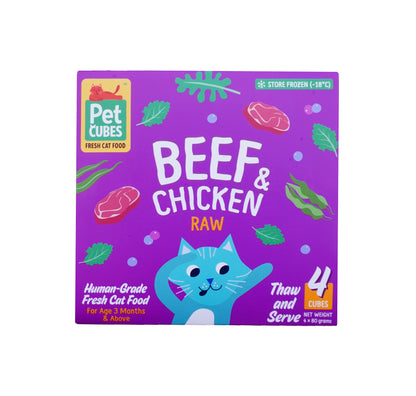 PetCubes Raw Cat Food - Beef & Chicken (2 Sizes)