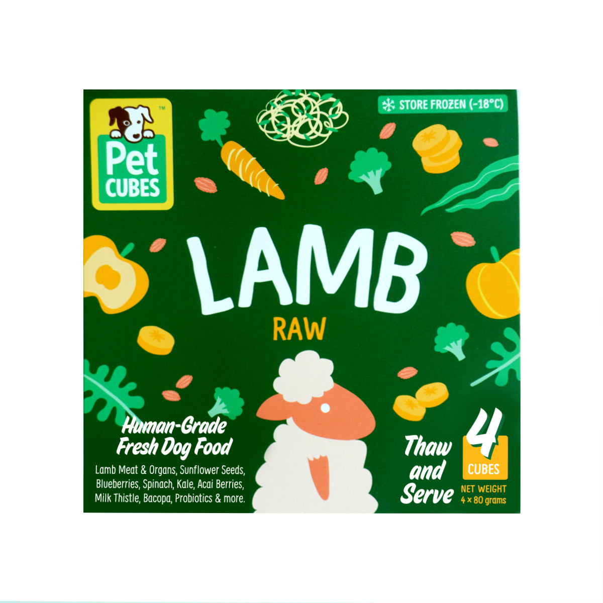 PetCubes Raw Dog Food - Lamb (2 Sizes)