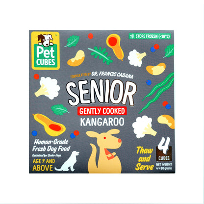 PetCubes Gently Cooked Senior Dog Food - Kangaroo (2 Sizes)