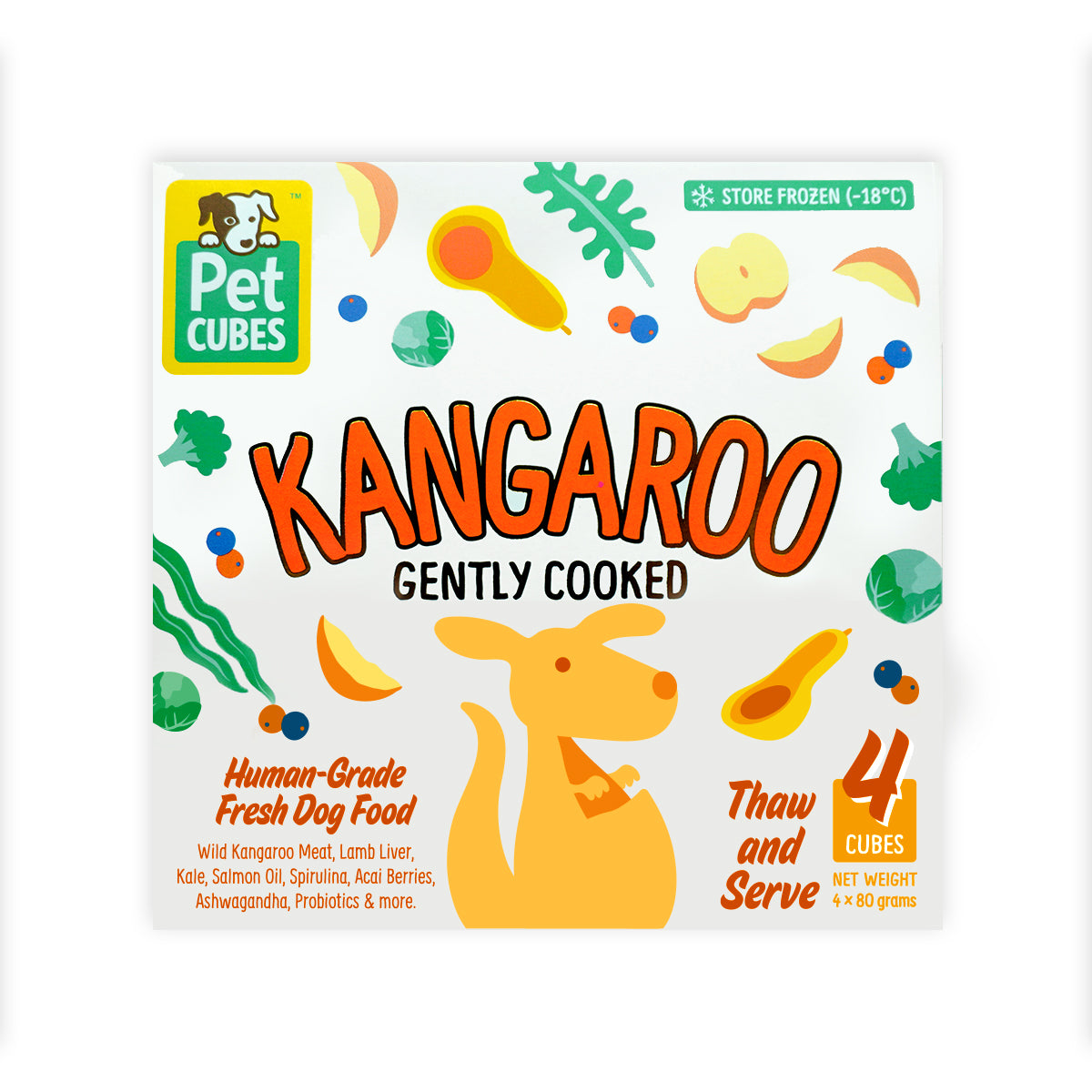 PetCubes Gently Cooked Dog Food - Kangaroo (2 Sizes)