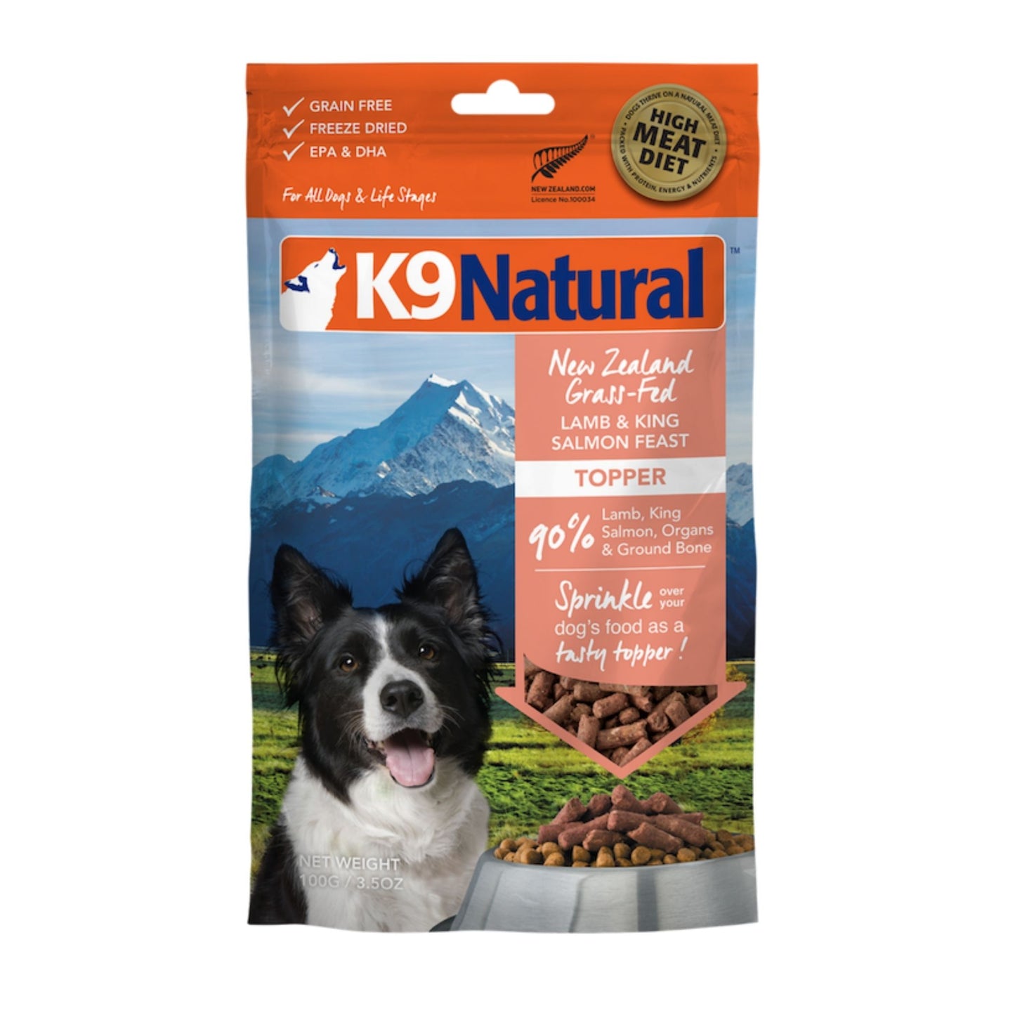 K9 Natural Freeze Dried Lamb & Salmon (Toppers) 100g