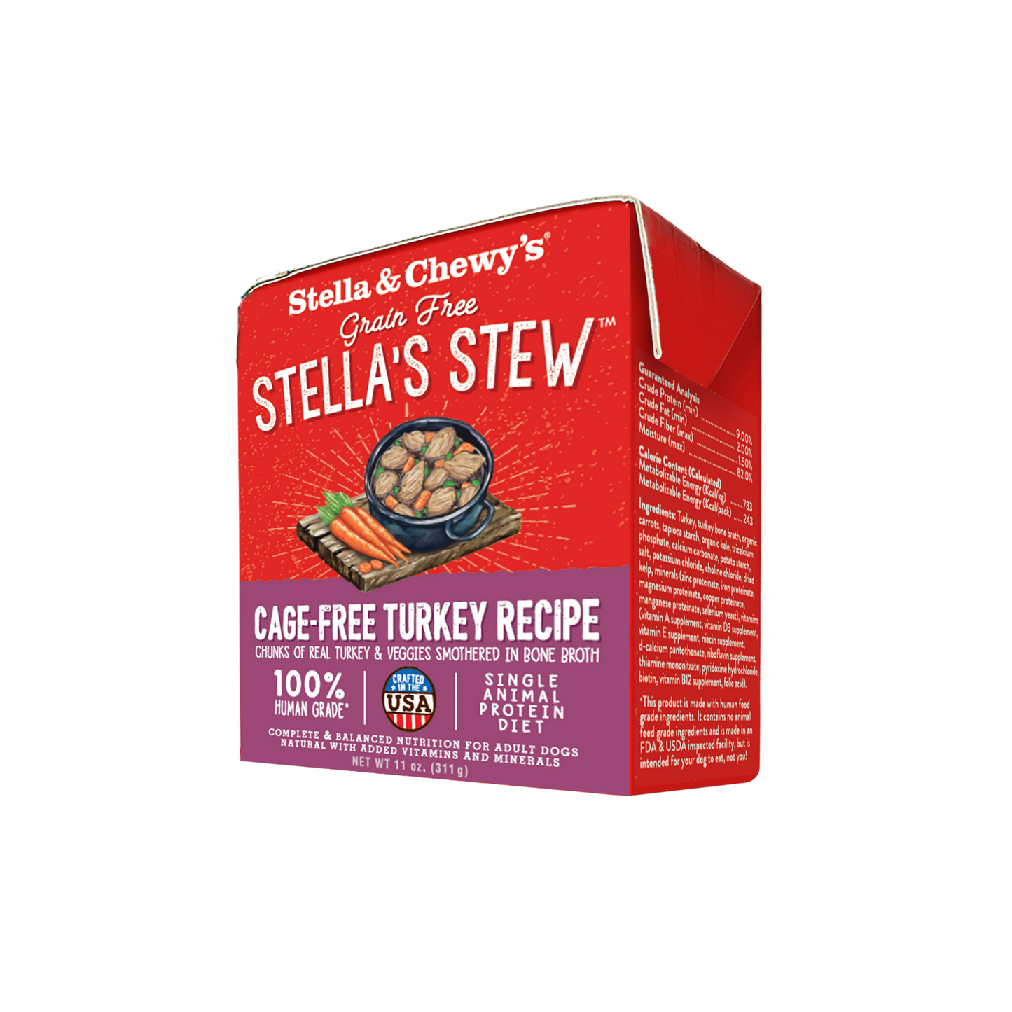 Stella and Chewy's Cage Free Turkey Stew Wet Dog Food 11oz