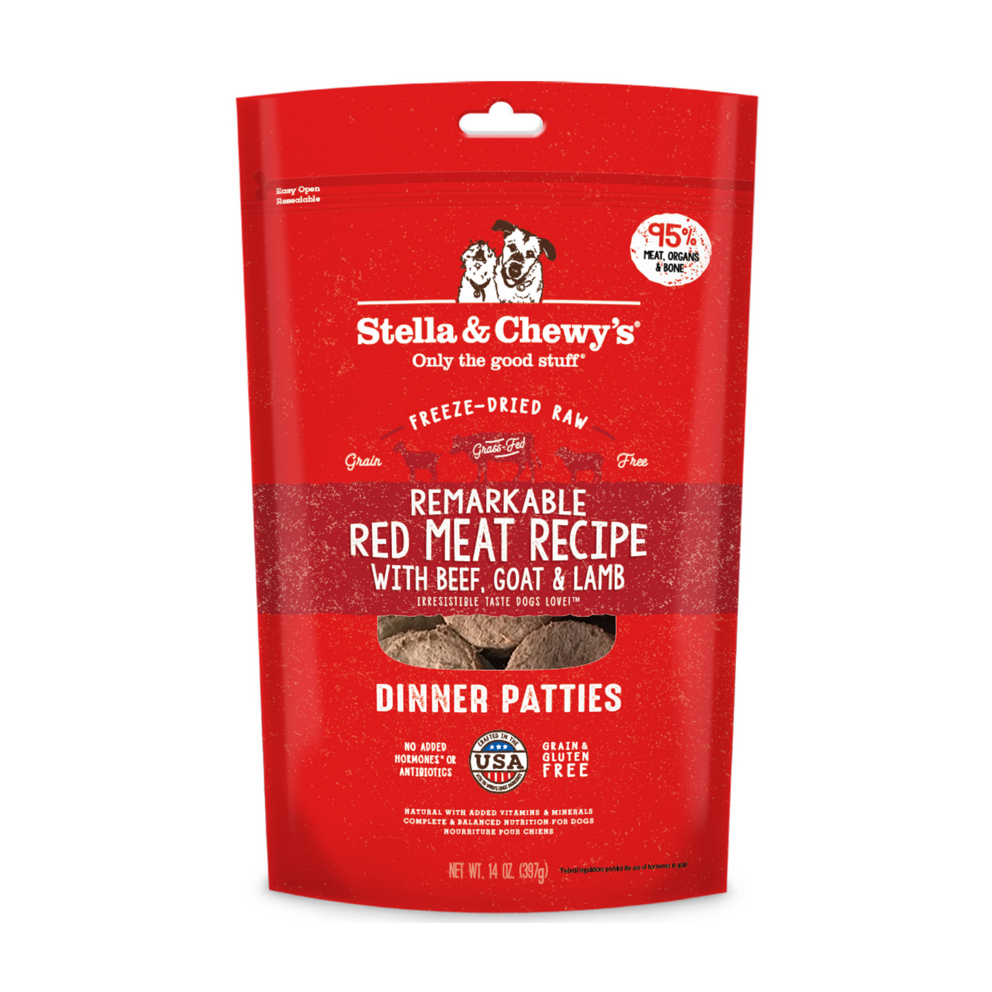 Stella and Chewy's Remarkable Red Meat Patties Freeze Dried Dog Food 14oz