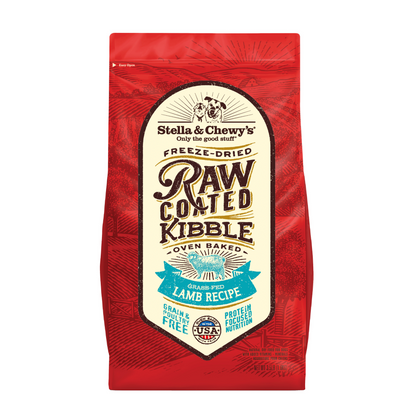 Stella and Chewy's Raw Coated Oven Baked Kibbles Grass-Fed Lamb Dry Dog Food (2 Sizes)