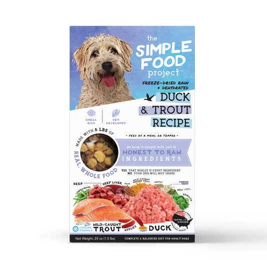 [BUY 1 FREE 1] Simple Food Project Freeze Dried Dog Food - Duck & Trout Recipe (3 Sizes)
