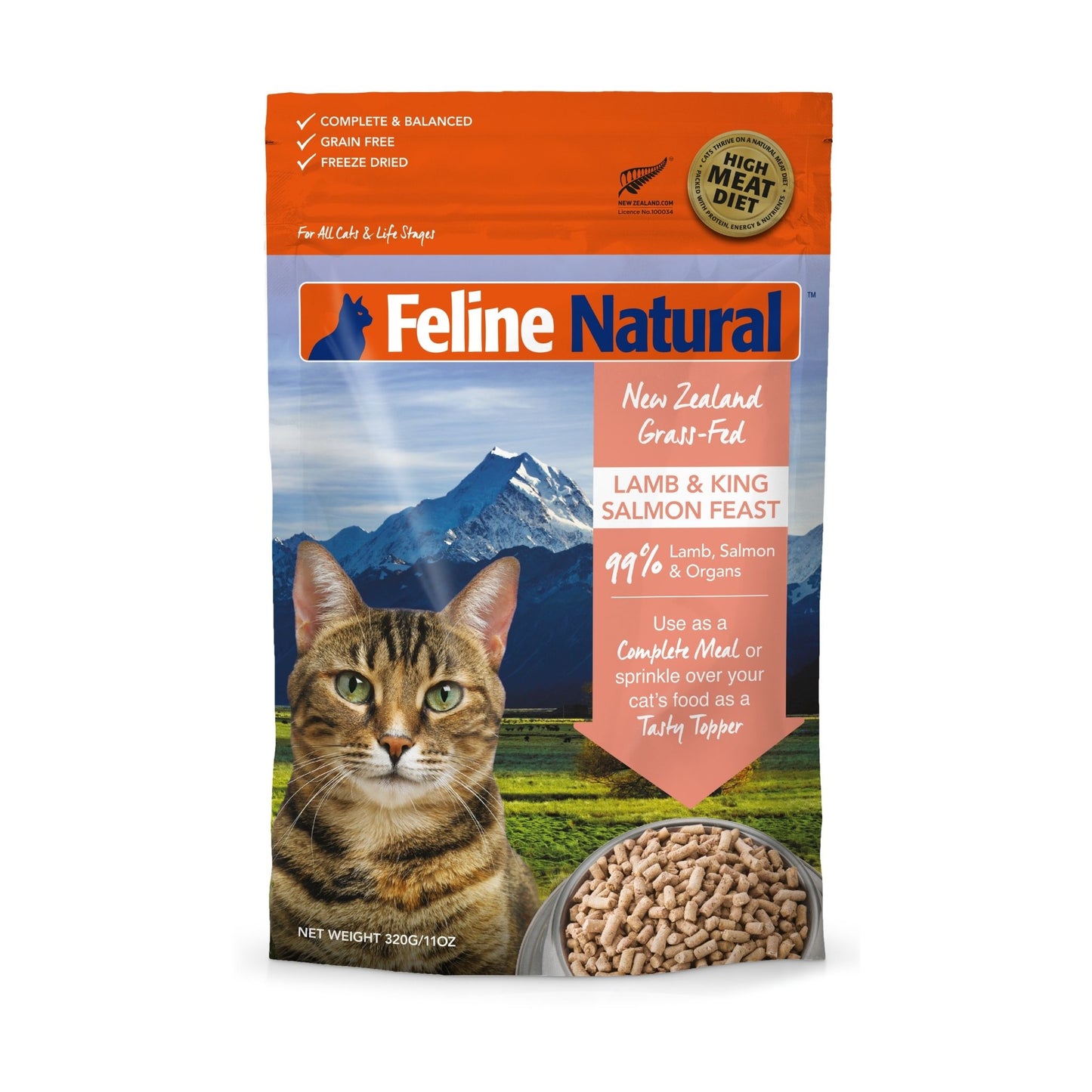 Feline Natural Freeze Dried Lamb & Salmon Cat Food (3 Sizes)