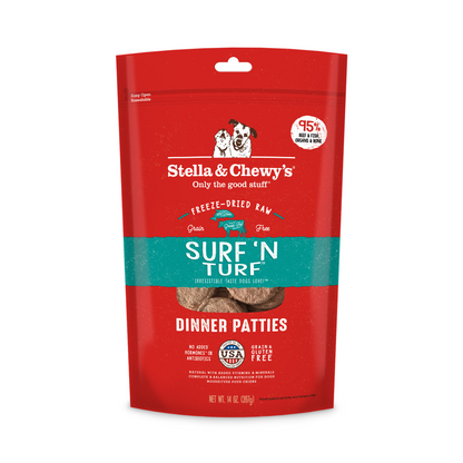 Stella and Chewy's Surf & Turf Patties Freeze Dried Dog Food (2 Sizes)