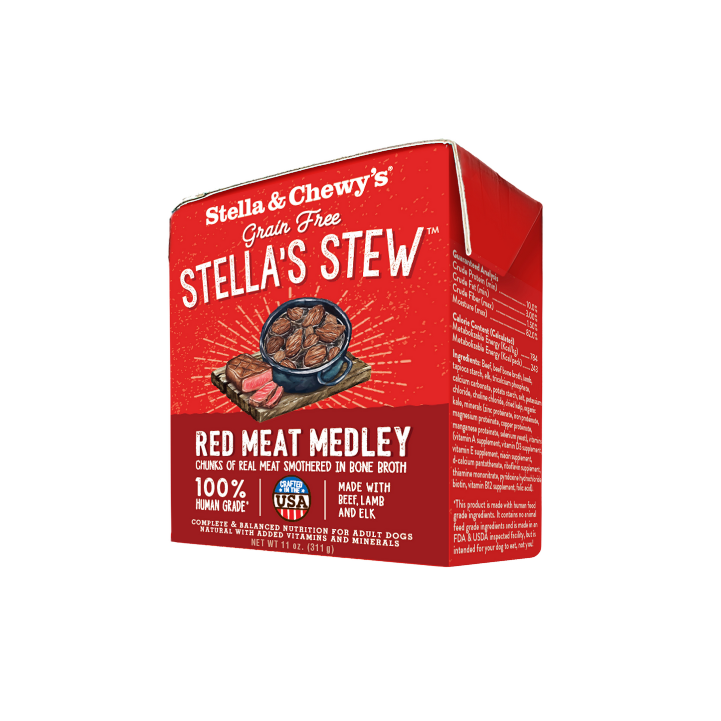 Stella and Chewy's Cage Red Meat Medley Stew Wet Dog Food 11oz