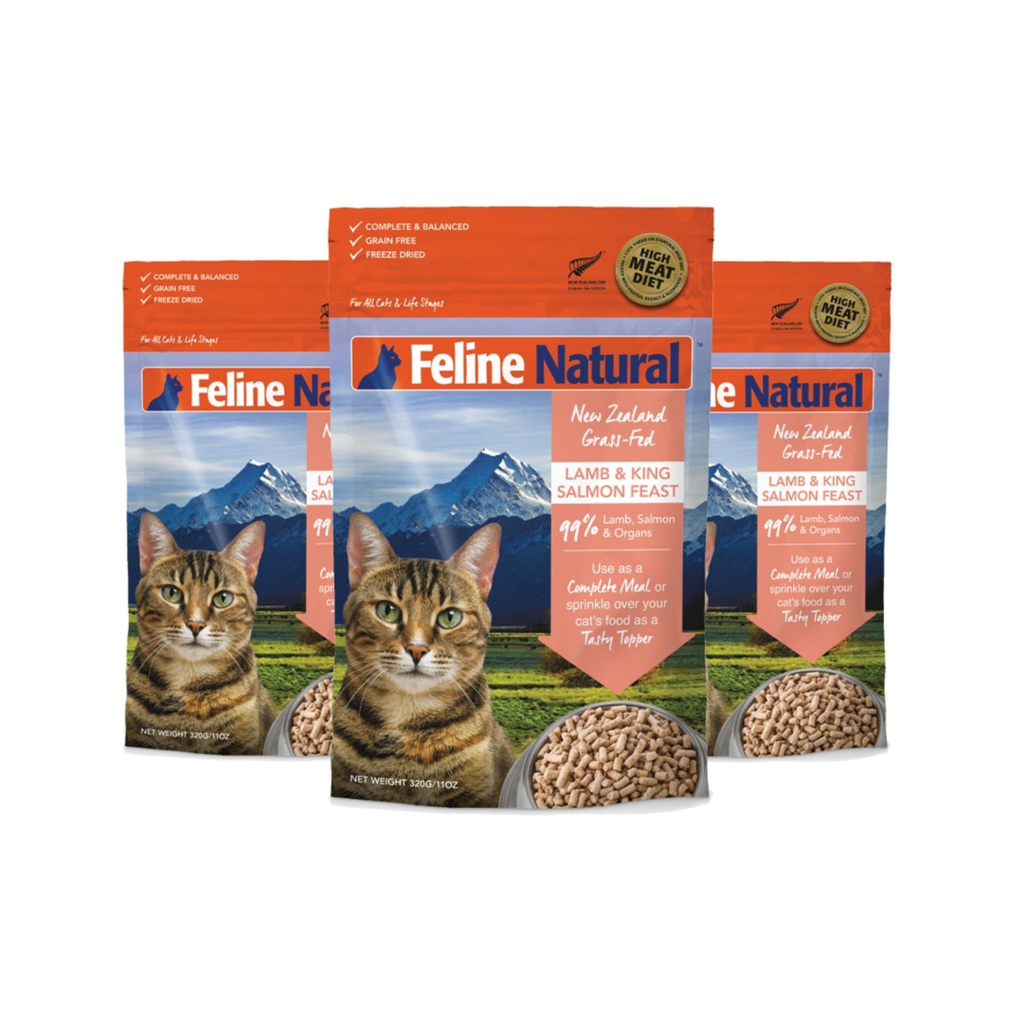 Feline Natural Freeze Dried Lamb & Salmon Cat Food (3 Sizes)
