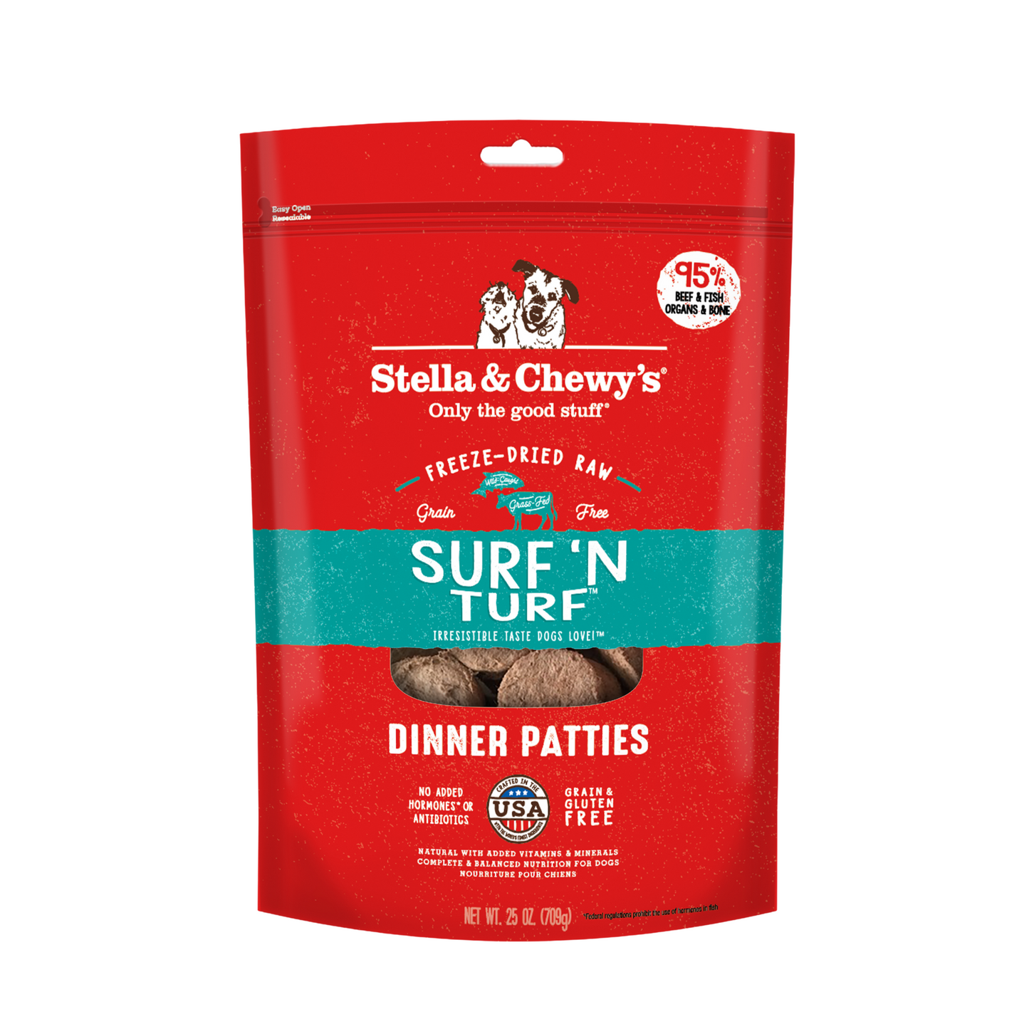 Stella and Chewy's Surf & Turf Patties Freeze Dried Dog Food (2 Sizes)