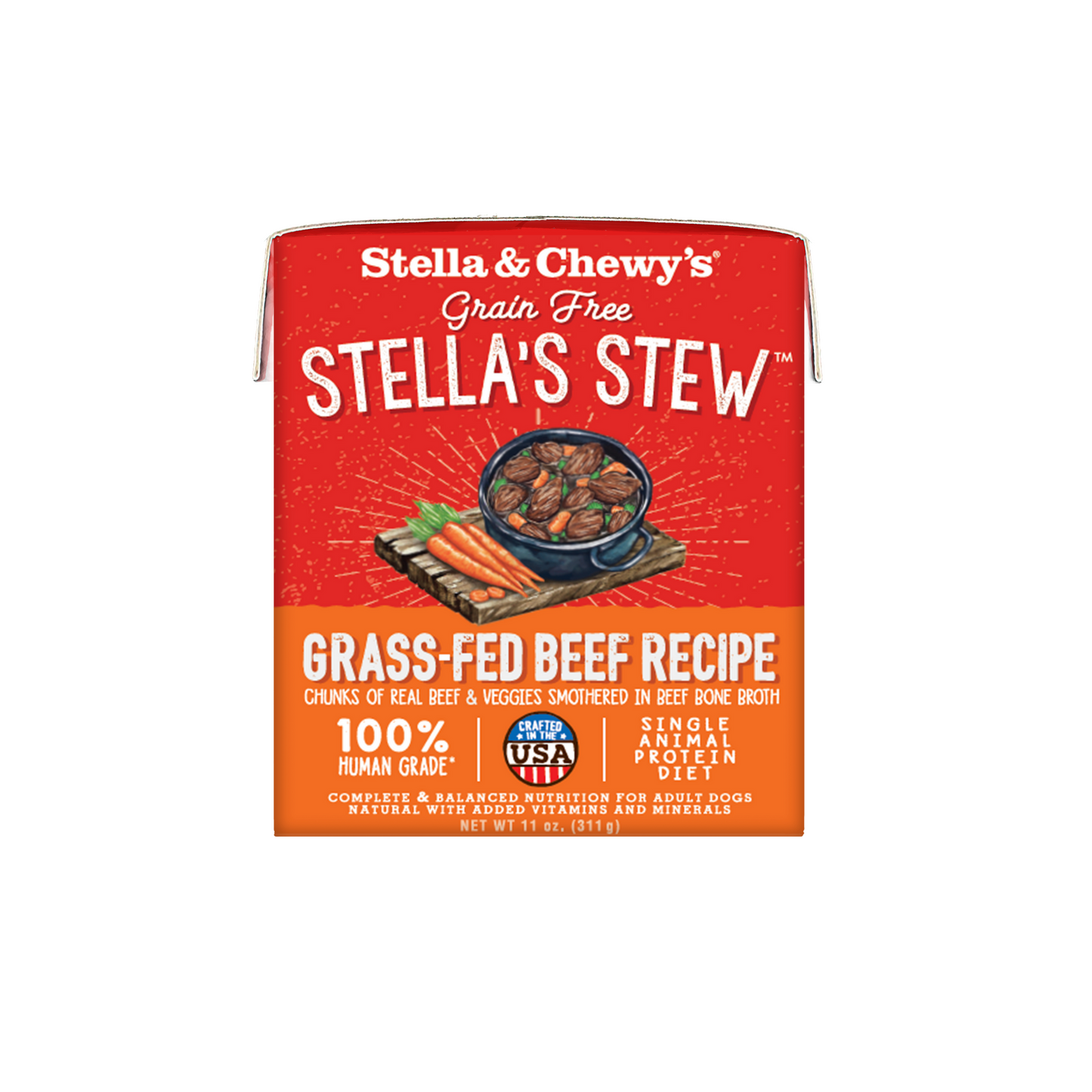 Stella and Chewy's Grass Feb Beef Stew Wet Dog Food 11oz