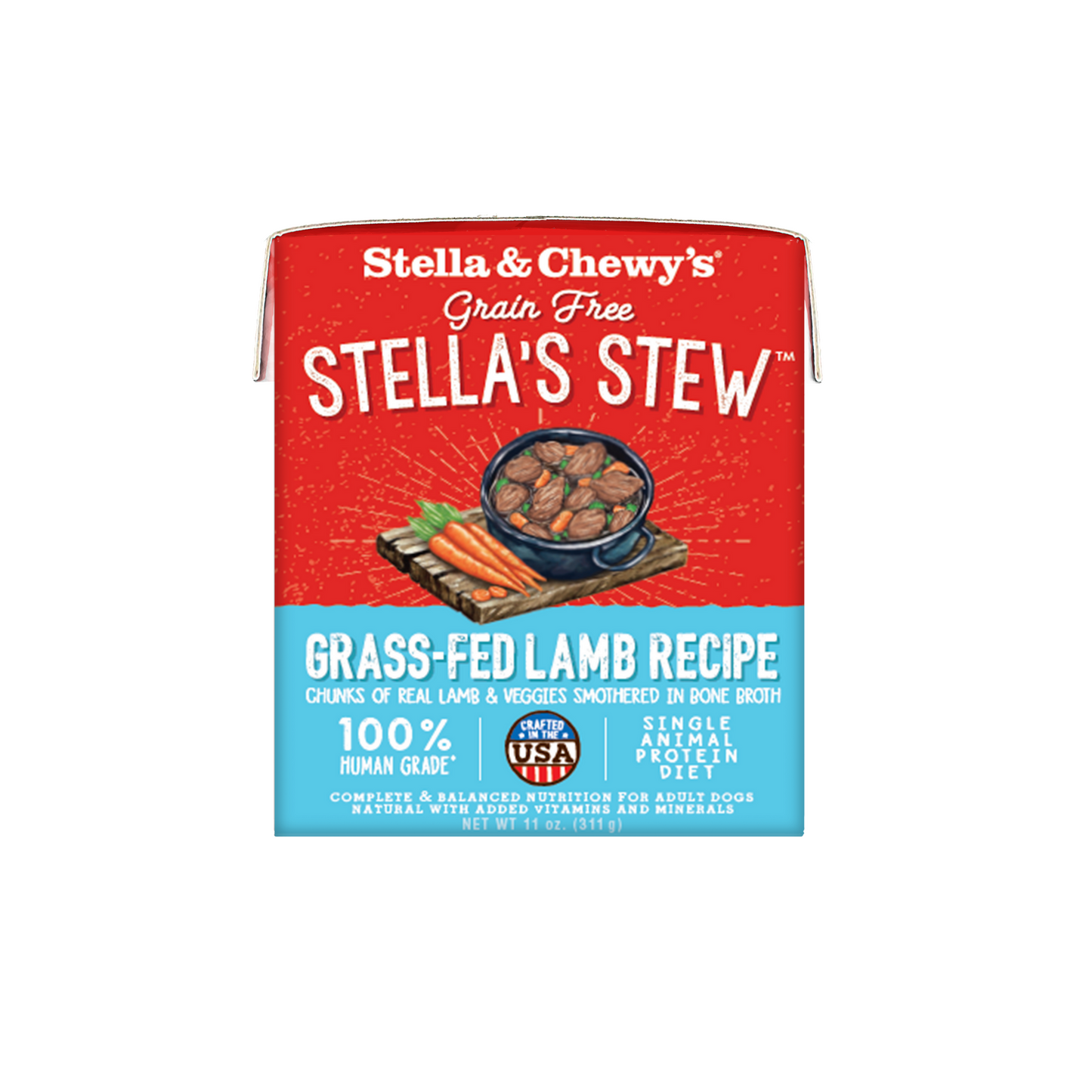 Stella and Chewy's Grass Fed Lamb Stew Wet Dog Food 11oz