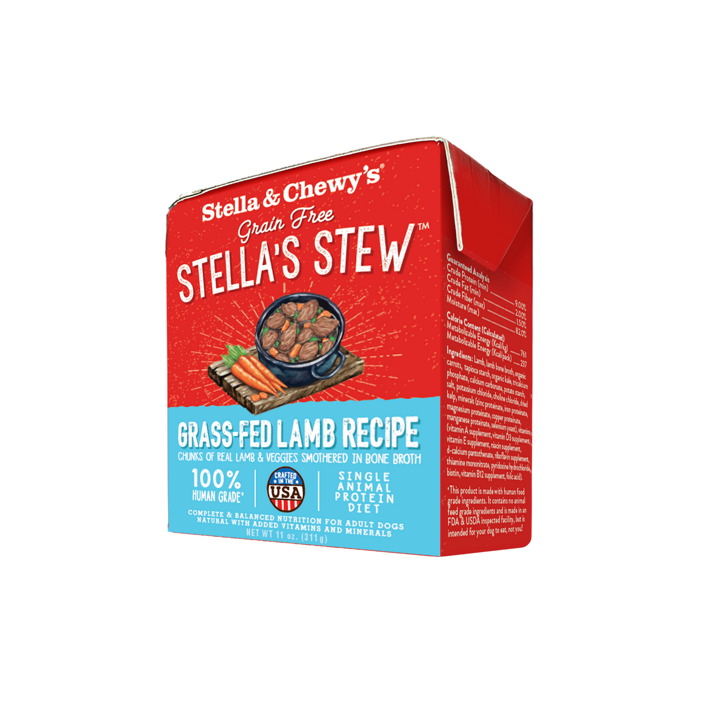 Stella and Chewy's Grass Fed Lamb Stew Wet Dog Food 11oz