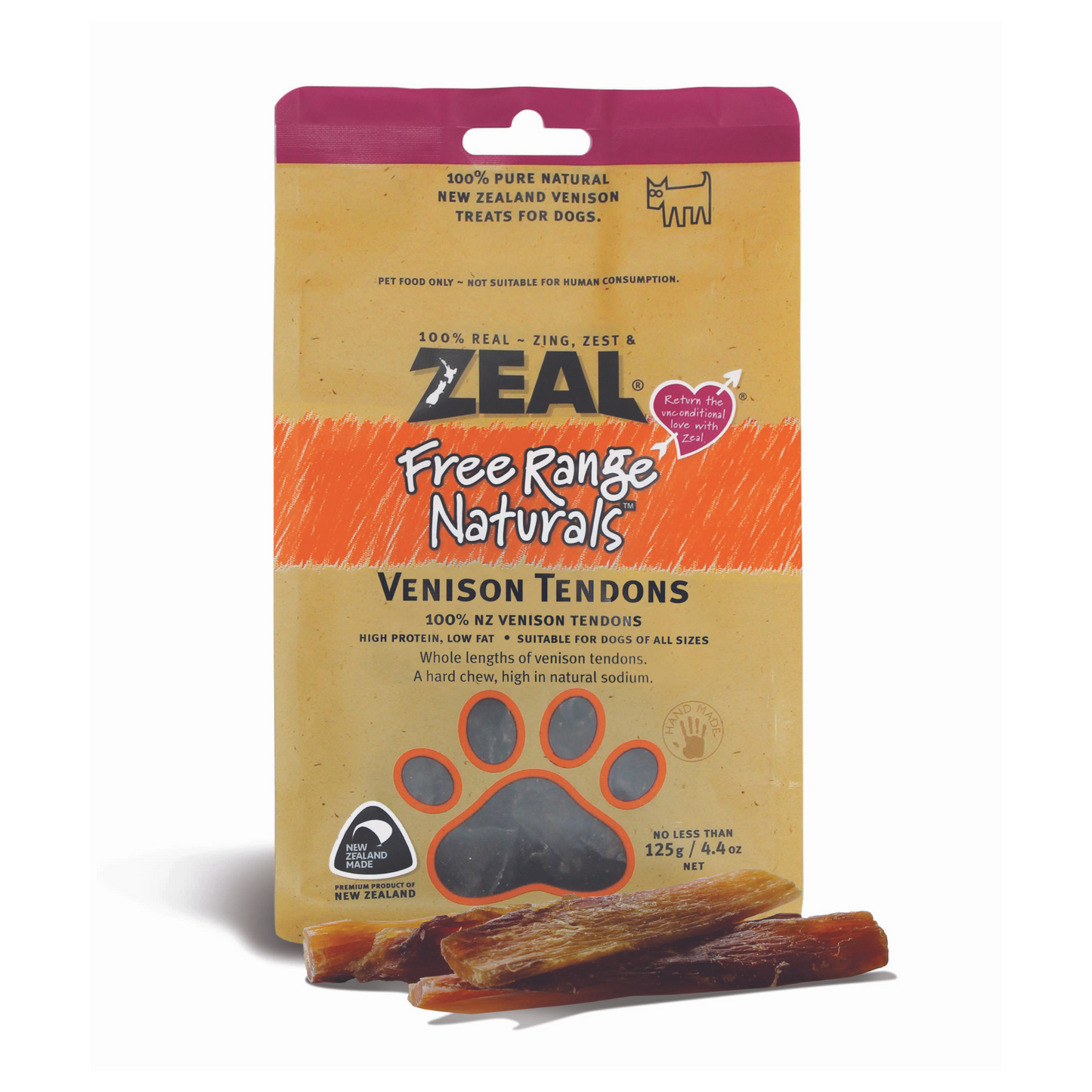 ZEAL Venison Tendons Dog Chew 125g