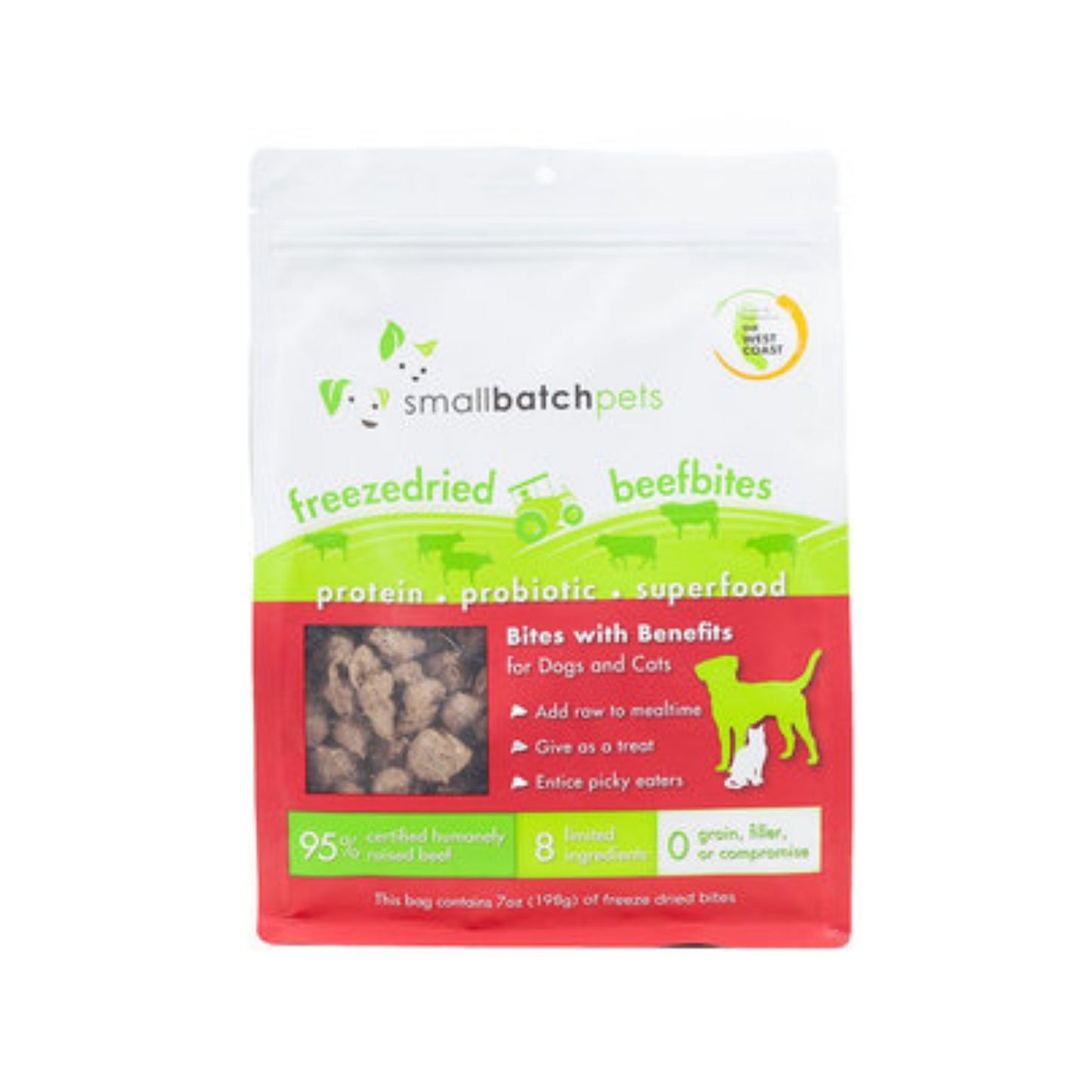 SmallBatch Freeze Dried Beef Bites Dog & Cat Food Topper 7oz